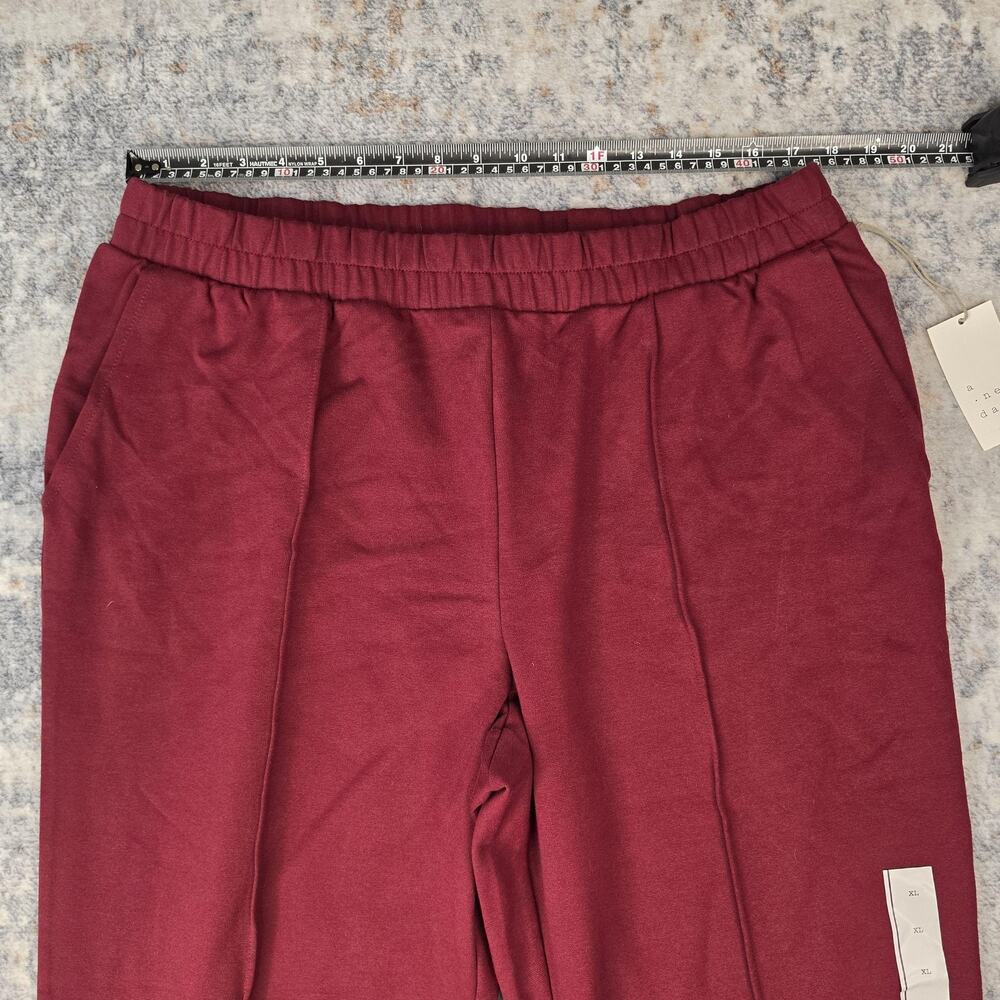 A New Day Pants Womens XL Burgundy Ponte Straight Leg Pull On Pockets Lounge New - Picture 5 of 8